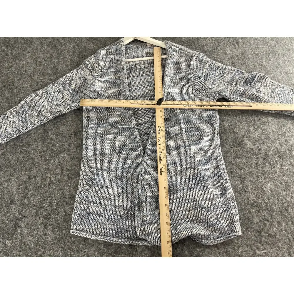 J Jill Sweater Womens Large Cardigan Blue Open Front Pullover Cotton N103